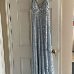 Aidan Mattox Light Blue Sparkly Dress